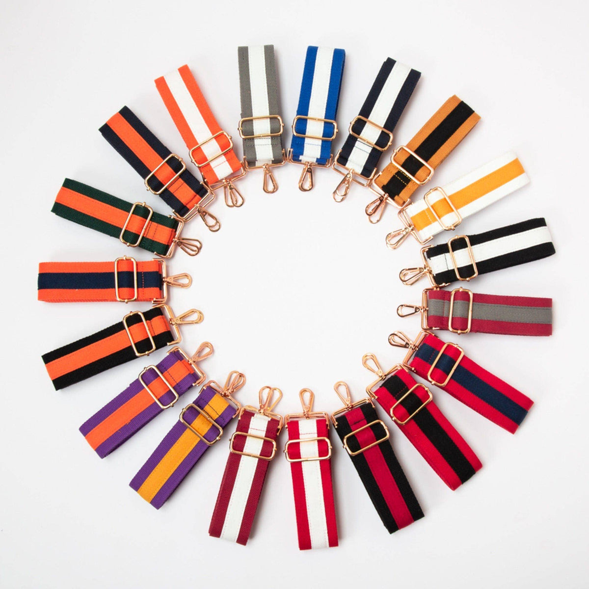 Colorful College Purse Strap for Women: Orange White