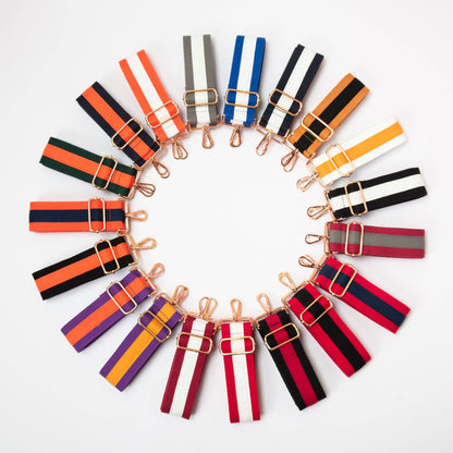 Colorful College Purse Strap for Women: Orange White