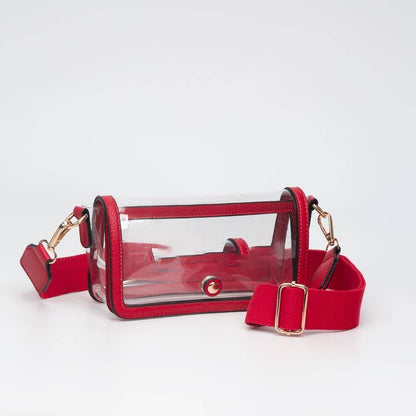 Lindsay Clear Gameday Crossbody Bag: Leopard