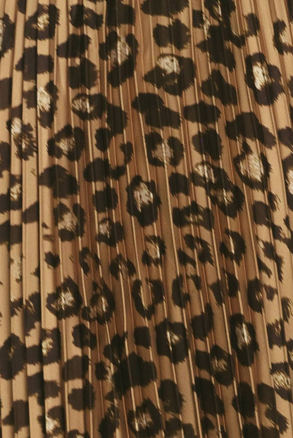 PREORDER - A printed woven pleated maxi skirt : LEOPARD