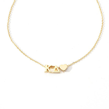 I Love My Sorority: Greek Letters Heart Necklace: Alpha Gamma Delta