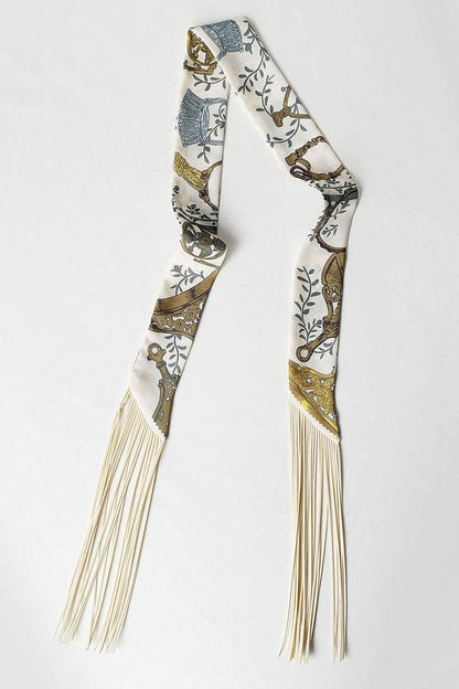 PREORDER Fringe Twilly Scarf: Ivory