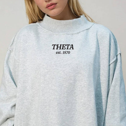 PREORDER : Sorority Chapter Mockneck Sweatshirt : Alpha Omicron Pi