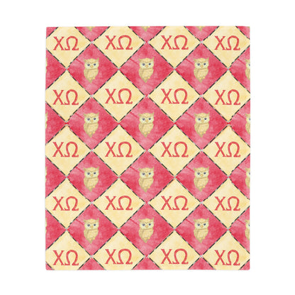 Chi Omega Flannel Fleece Blanket, Sorority