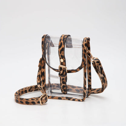 Game Day Clear Buckle Strap Mini Crossbody Bag Purse : Gold
