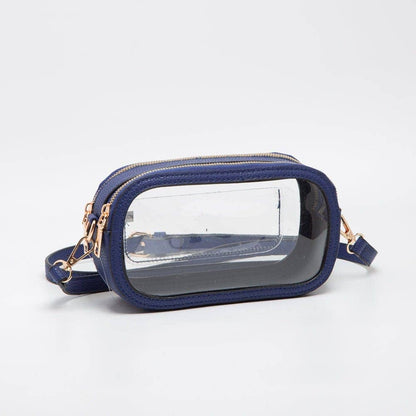 Double Zipper Oval Clear Gameday/Stadium Bag Purse : Leopard