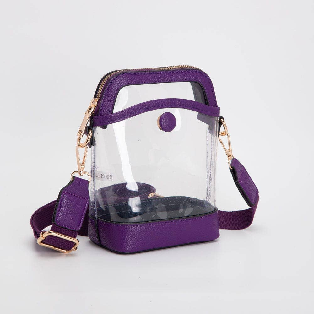 Carly Clear Mini Crossbody Bag: Gold