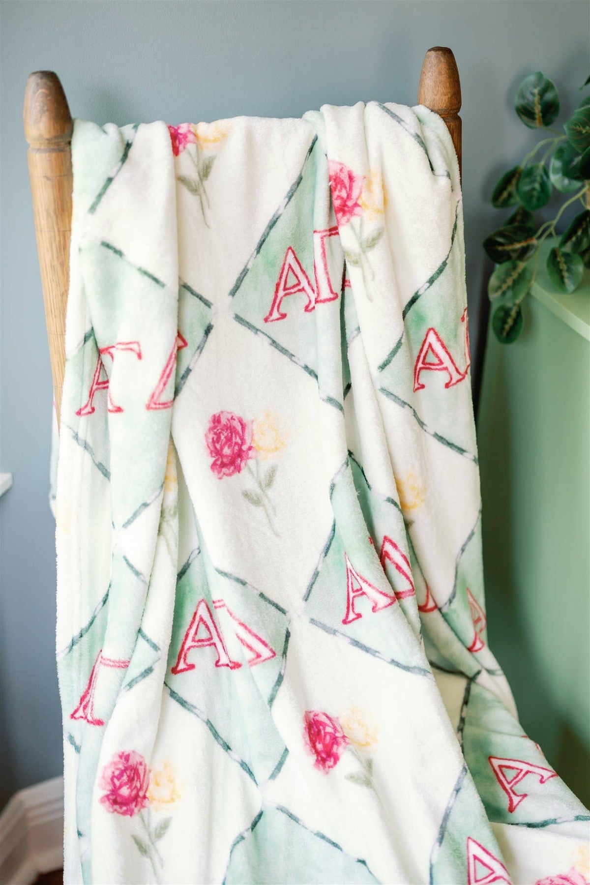 Alpha Gamma Delta Flannel Fleece Blanket, Sorority