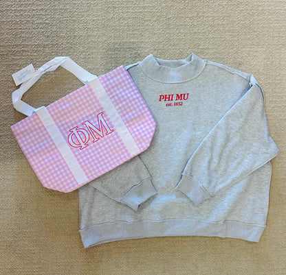 PREORDER : Sorority Chapter Mockneck Sweatshirt: Phi Mu