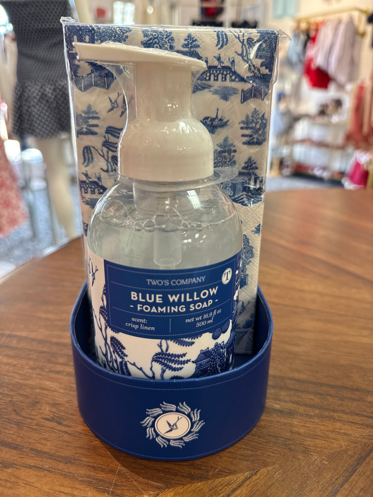 Blue Willow Soap/napkin set