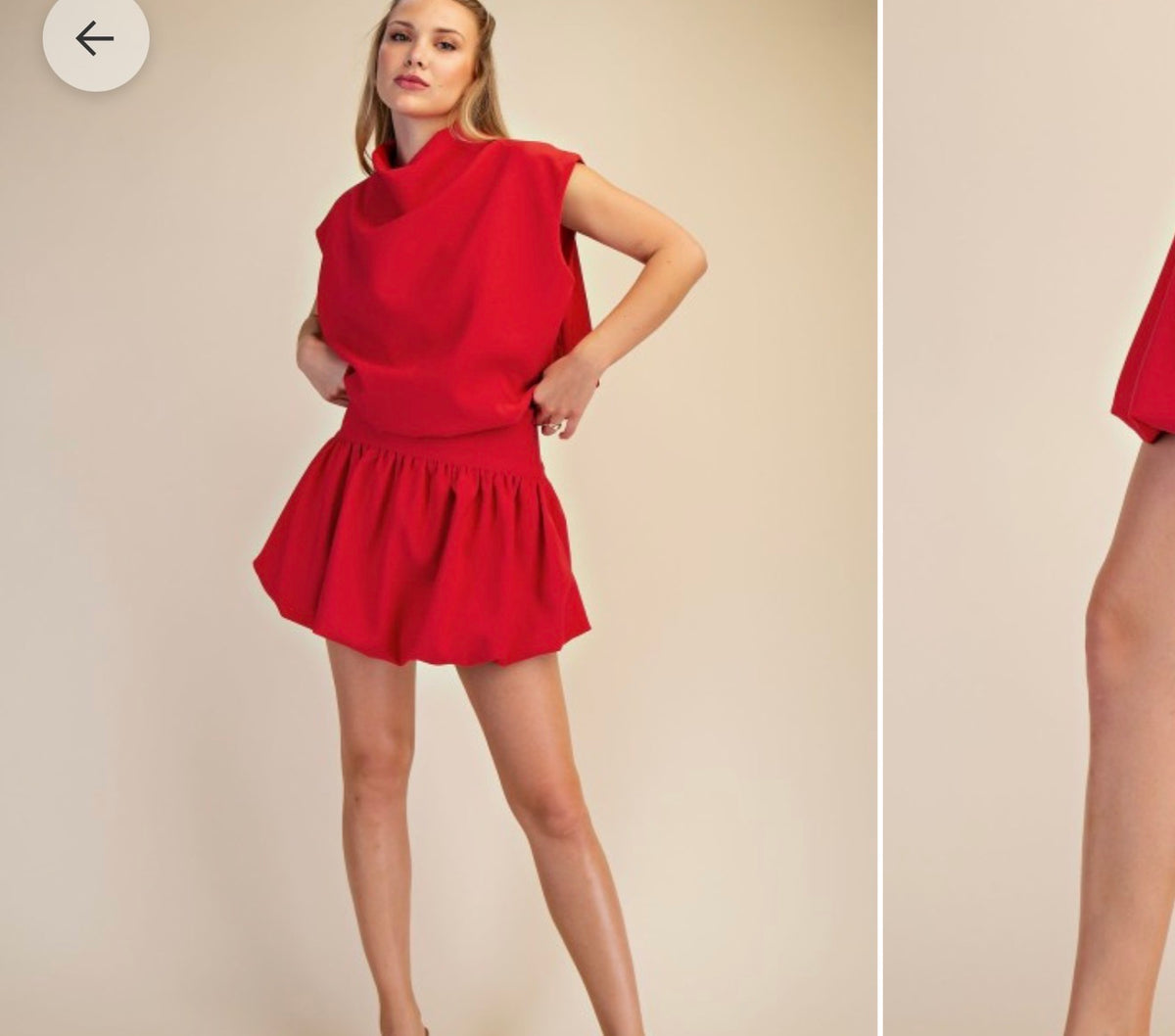Bubble Skort Set-Red