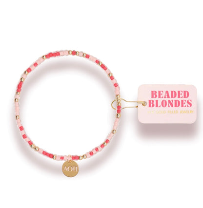 Beaded Blondes sprinkle bracelet with sorority charm : alpha omicron pi ￼