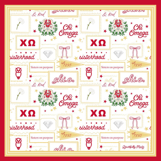 Chi Omega Silk Scarf