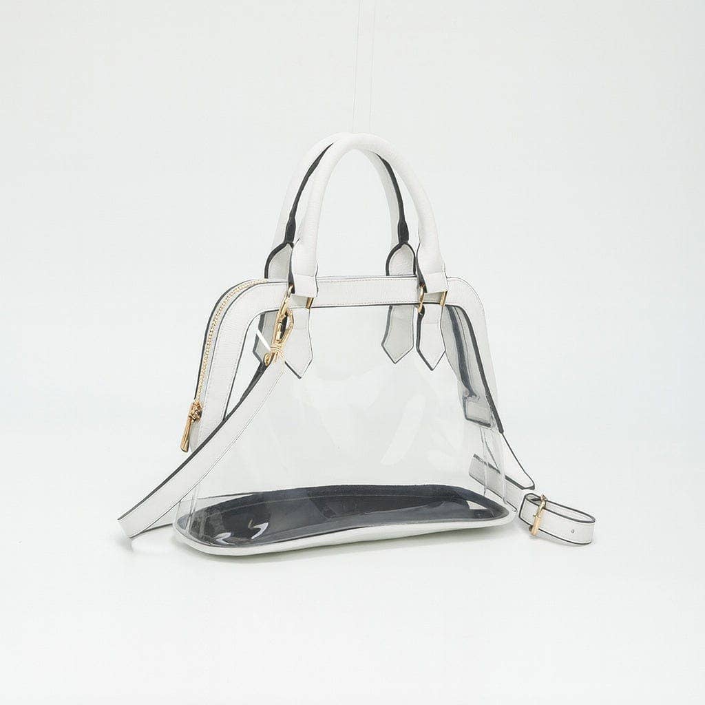 Analise Clear Satchel/Crossbody Bag: Gold Purse