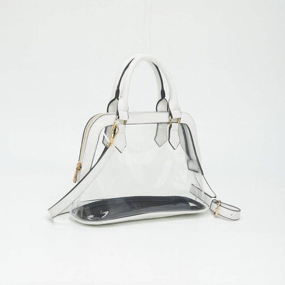 Analise Clear Satchel/Crossbody Bag: Gold Purse
