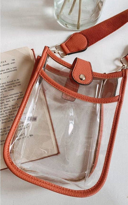 Game Day Mini Clear Crossbody Bag Purse : Gold