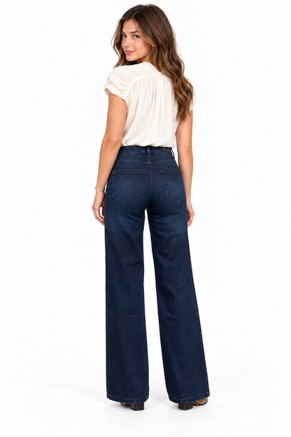 1822 Denim - 28" Petite Better Butter Slim Wide Leg Jean in Yanique