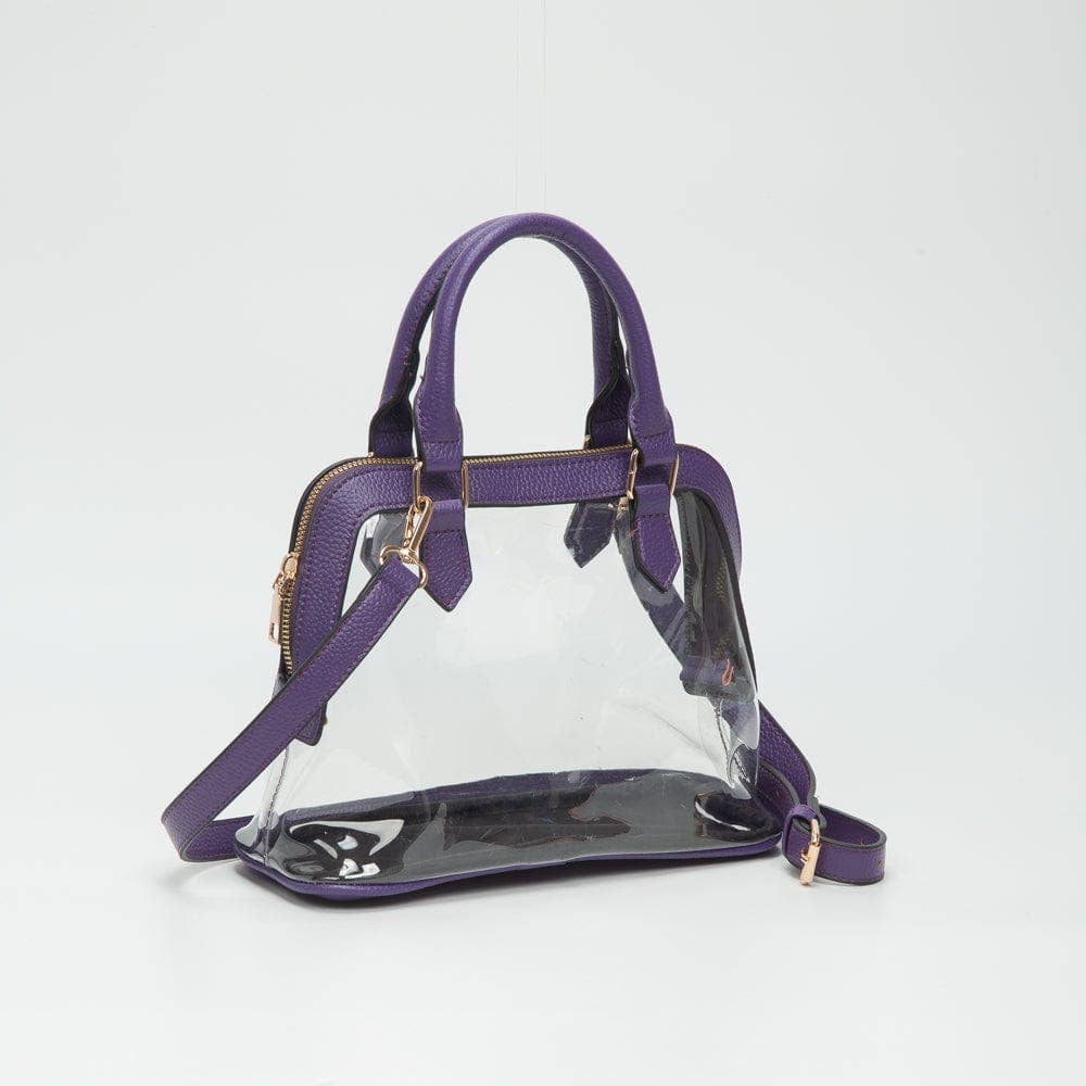 Analise Clear Satchel/Crossbody Bag: Gold Purse