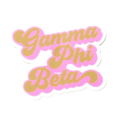 Sorority RETRO Script Decal Sticker: Phi Mu