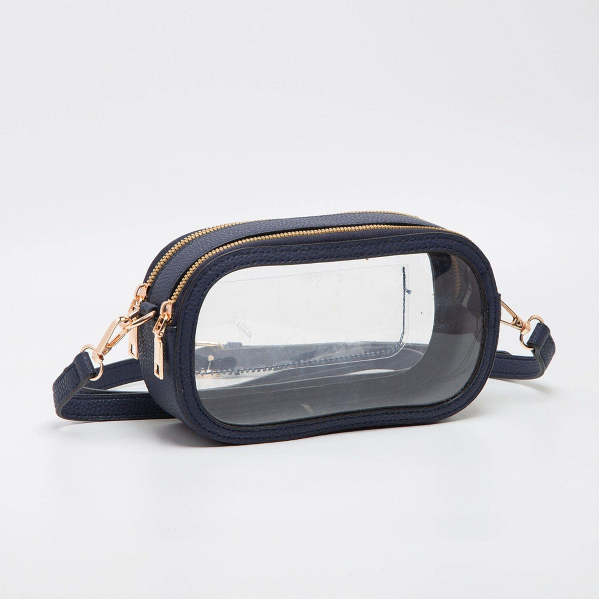 Double Zipper Oval Clear Gameday/Stadium Bag Purse : Leopard