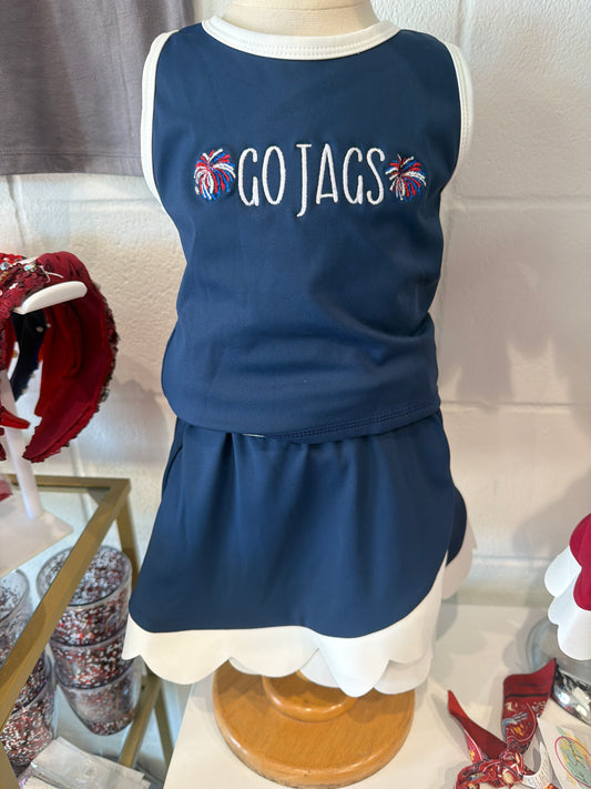 Go Jags girls navy cheer set