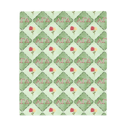 Alpha Gamma Delta Flannel Fleece Blanket, Sorority