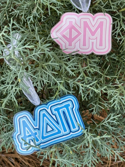 Sorority Acrylic Christmas Ornament: Alpha Gamma Delta