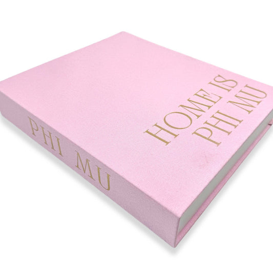 Sorority Keepsake Book Boxes 2026: Phi Mu Pink
