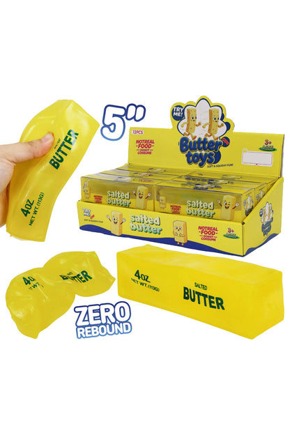 PREORDER : Yellow Butter Oil Jelly Filled Zero Rebound TPR Squishy: YELLOW / ONE SIZE