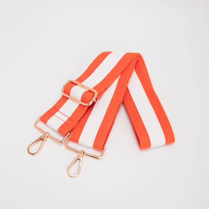 Colorful College Purse Strap for Women: Orange White