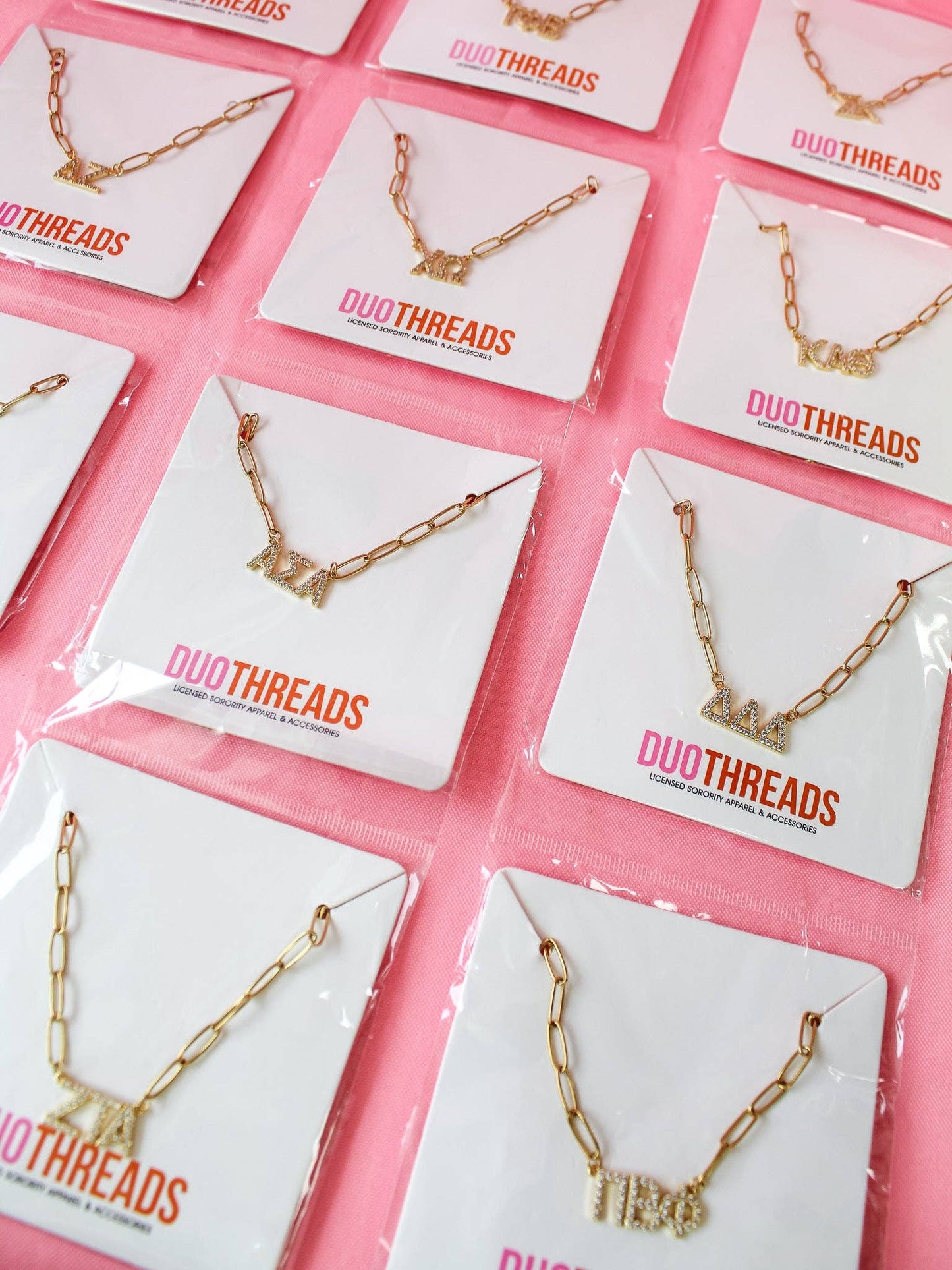 Rhinestone Sorority Necklace: ALPHA GAMMA DELTA