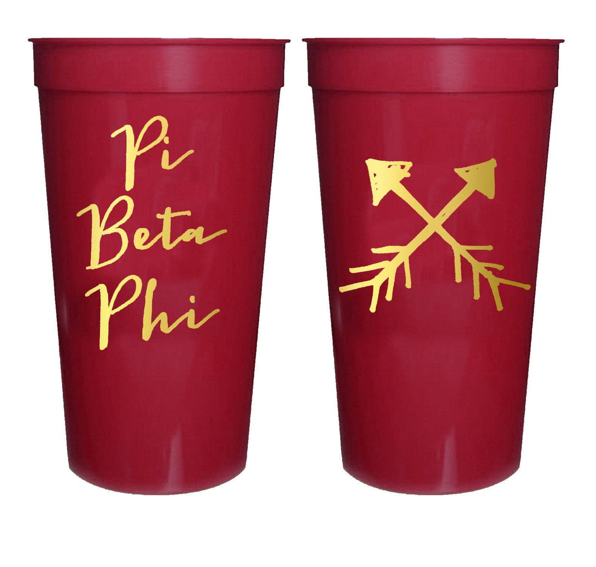Sorority Gold Metallic Printed Stadium Cup: Phi Mu
