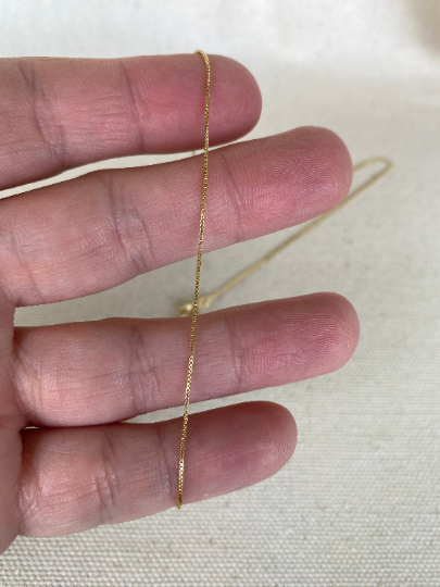 18k Gold Filled Box Chain Very Thin 0.5mm Jewelry Components - 18in
