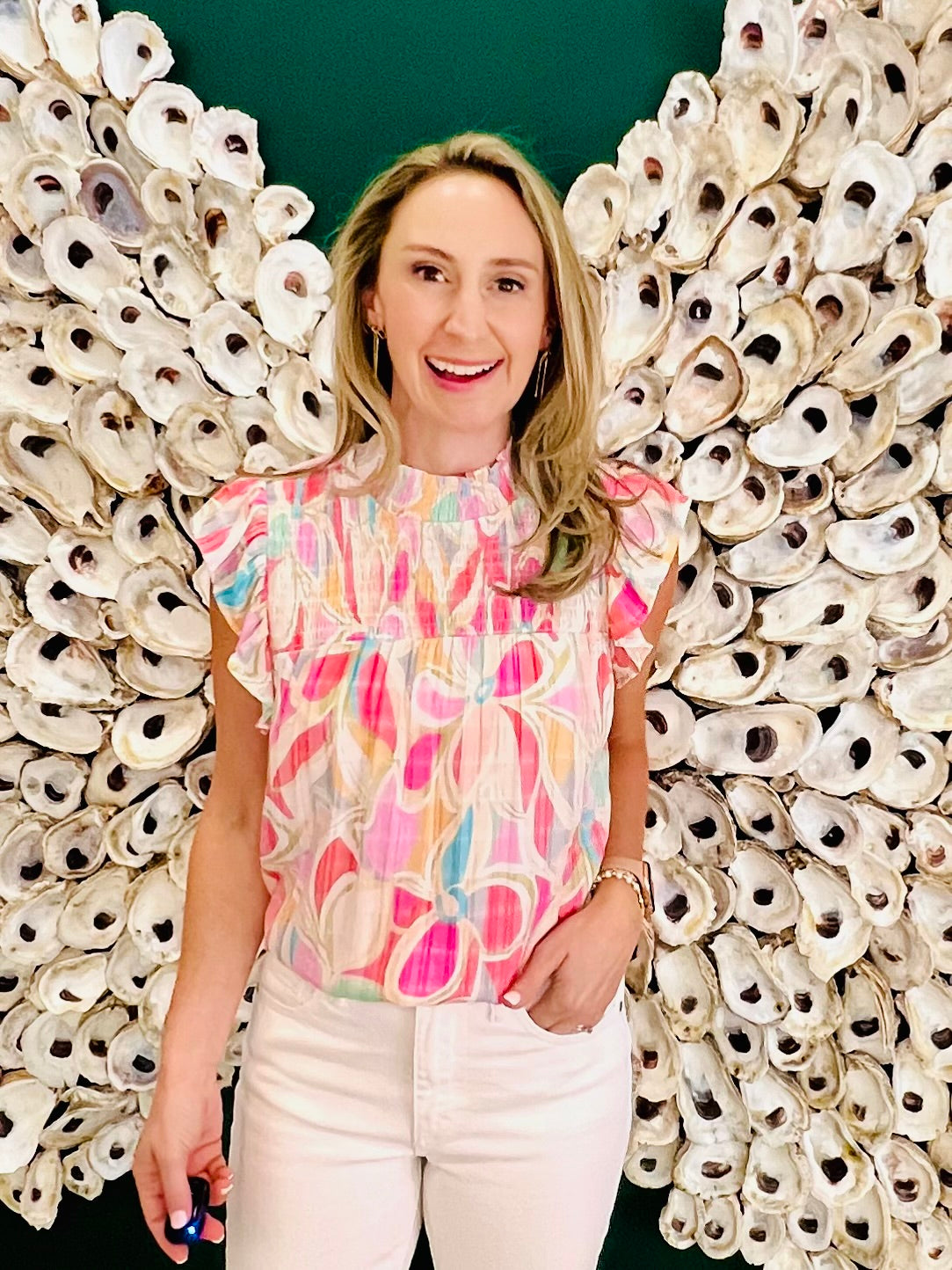 CLEARANCE: The Sara pastel abstract floral blouse