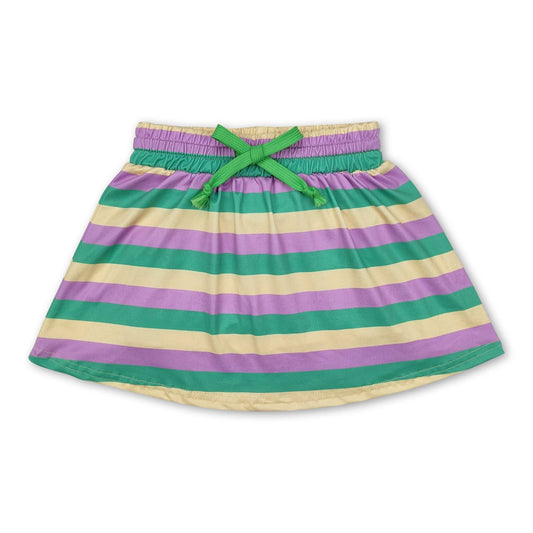 Mardi Gras striped girls skirt