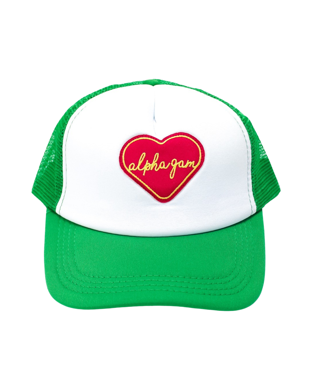 Sorority Whole Lotta Love Heart Trucker Hat: ALPHA GAMMA DELTA
