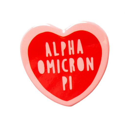 Sorority Sweet Heart Button: Alpha Omicron Pi