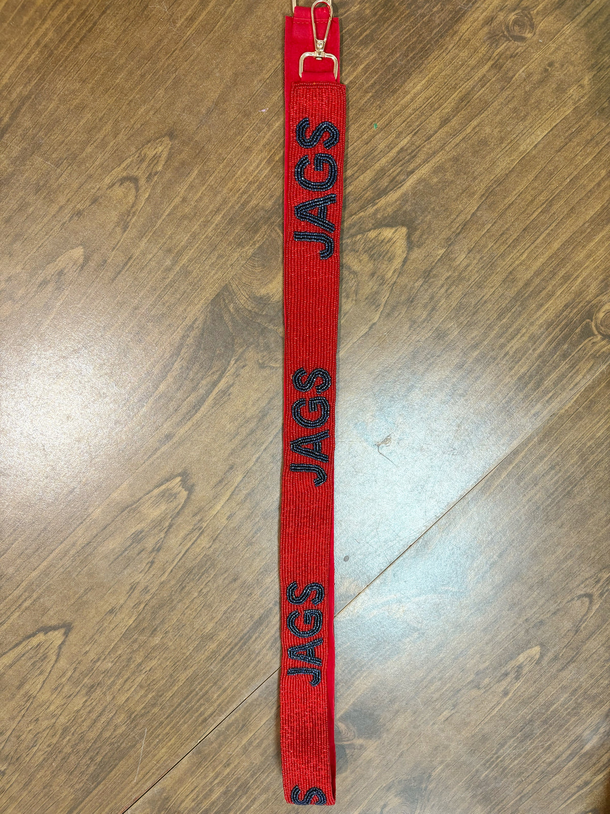 South Alabama Jags beaded purse strap : RED / NAVY