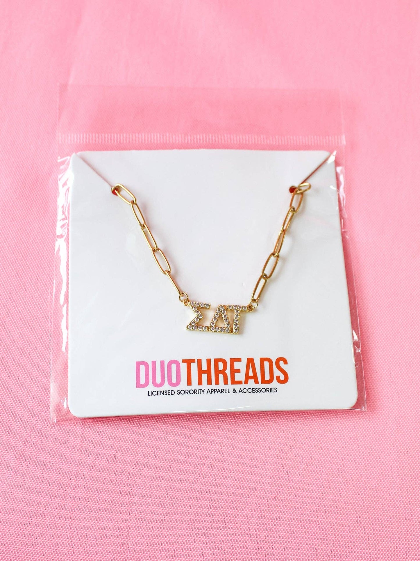 Rhinestone Sorority Necklace: ALPHA GAMMA DELTA