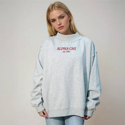PREORDER : Sorority Chapter Mockneck Sweatshirt : Alpha Omicron Pi