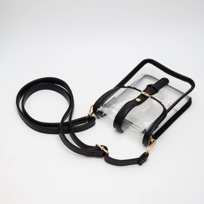Game Day Clear Buckle Strap Mini Crossbody Bag Purse : Gold