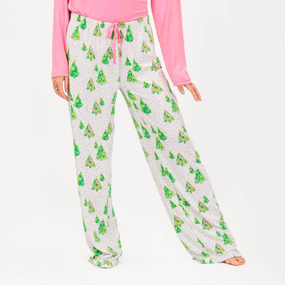 PREORDER Celebration Tree Sleep Pants    White/Lime/Pink