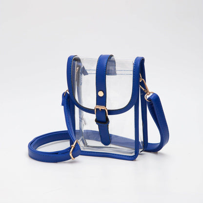 Game Day Clear Buckle Strap Mini Crossbody Bag Purse : Gold
