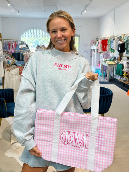 PREORDER : Sorority Chapter Mockneck Sweatshirt: Phi Mu