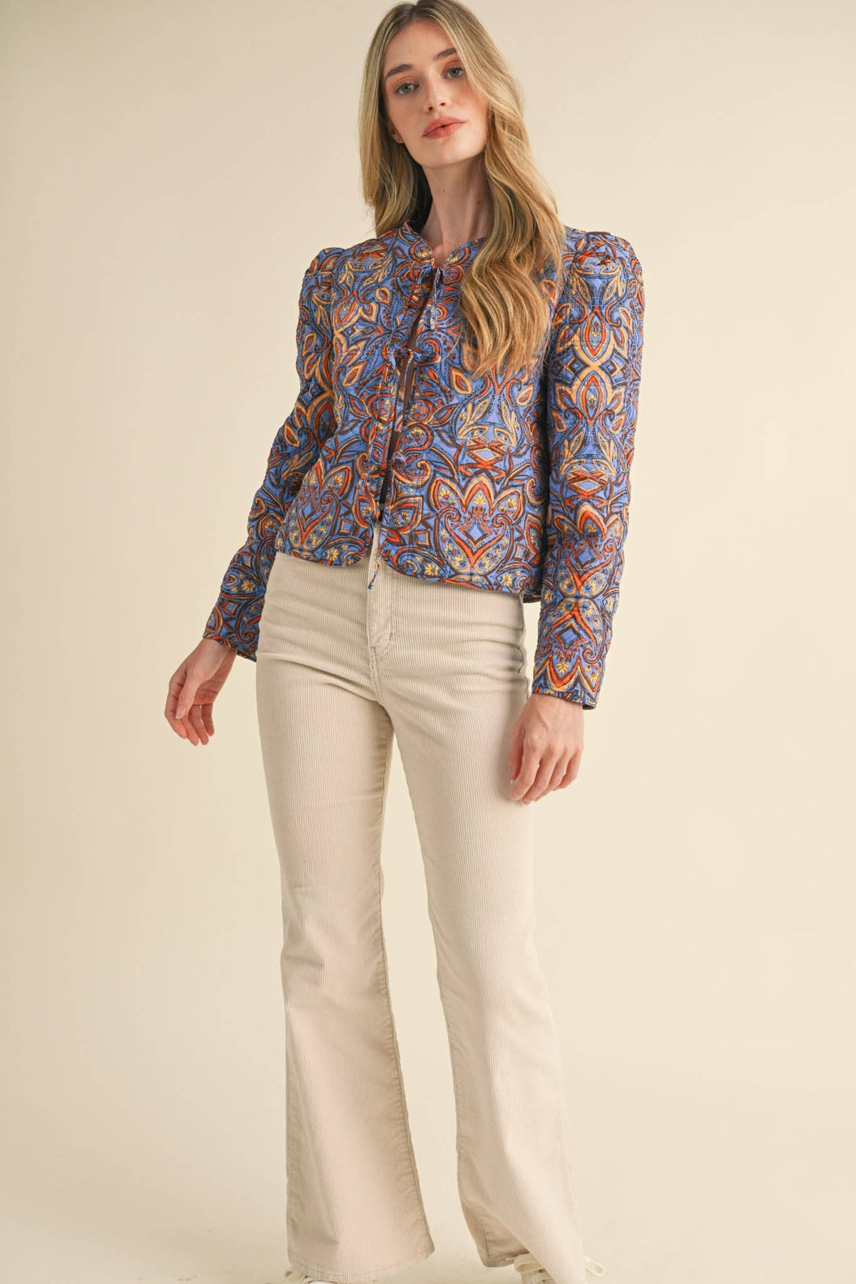EXCLUSIVE PRINT QUILTED PAISLEY PRINT JACKET