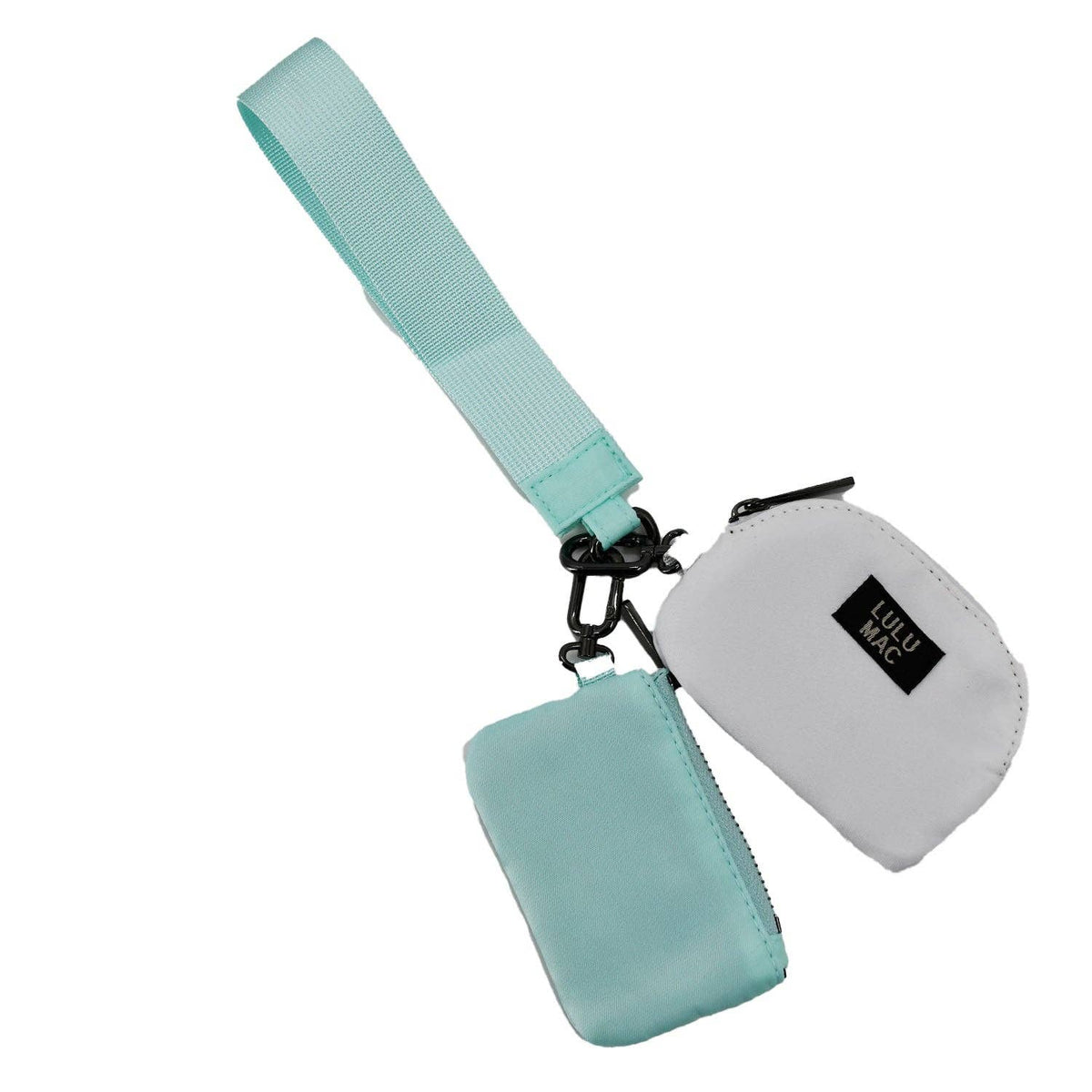 PREORDER Lulu Mac Dual Pouch Wristlet Wallet : Mint / White