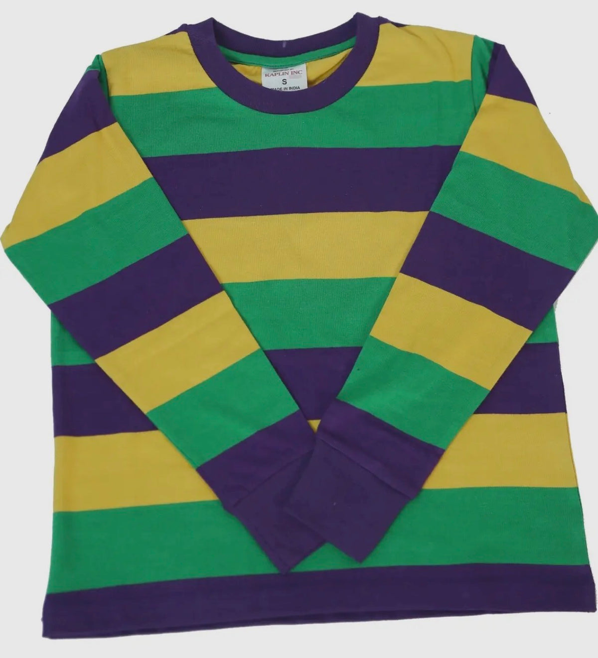 Kaplin Inc Youth Medium long sleeve Mardi Gras tee