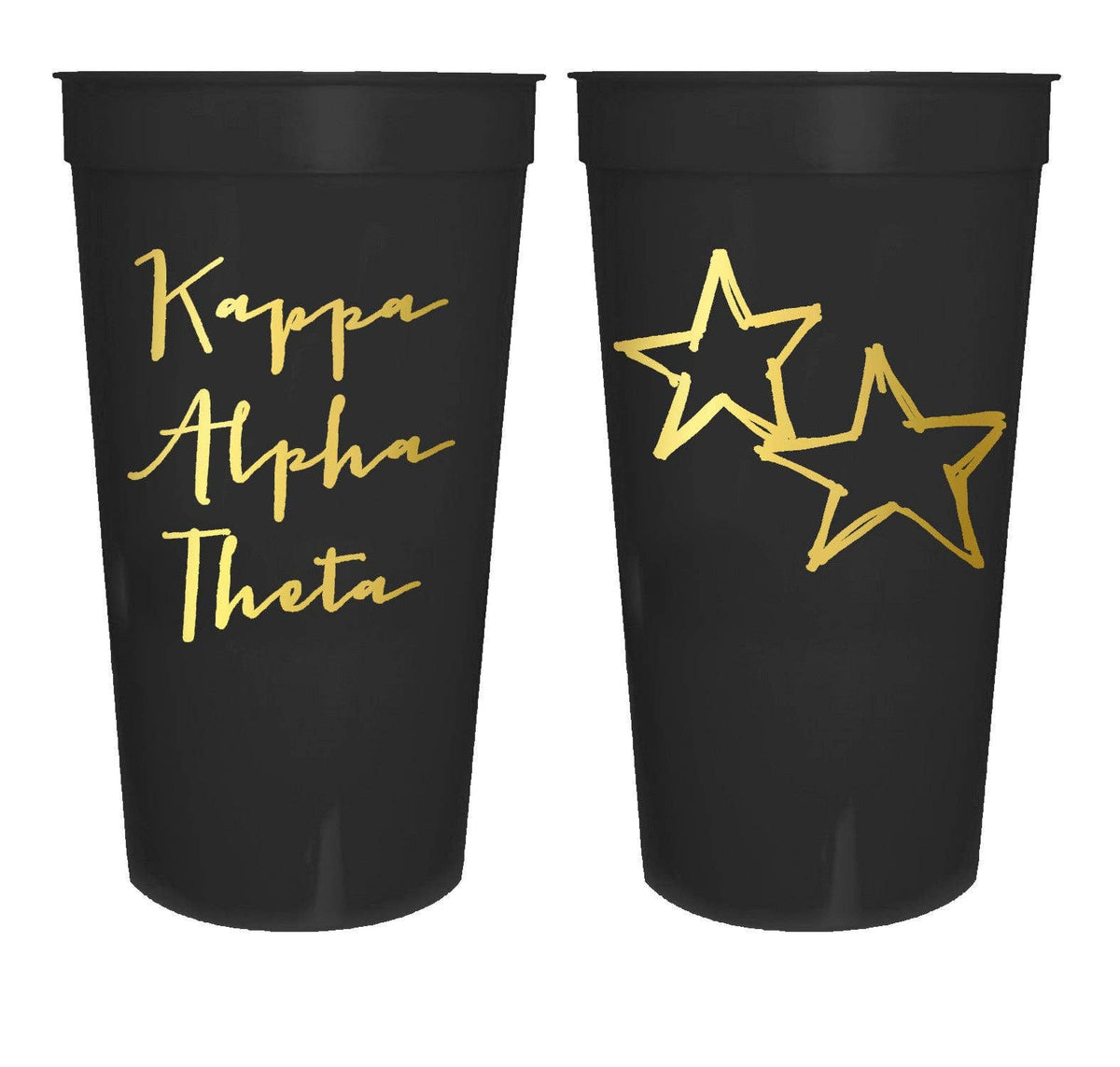 Sorority Gold Metallic Printed Stadium Cup: Phi Mu