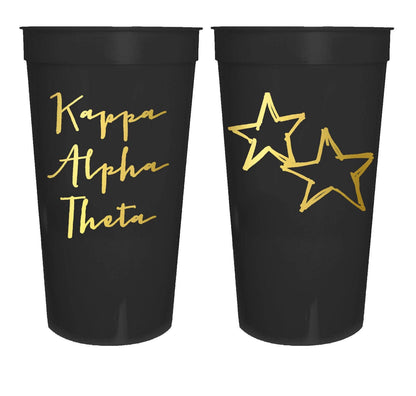 Sorority Gold Metallic Printed Stadium Cup: Chi Omega