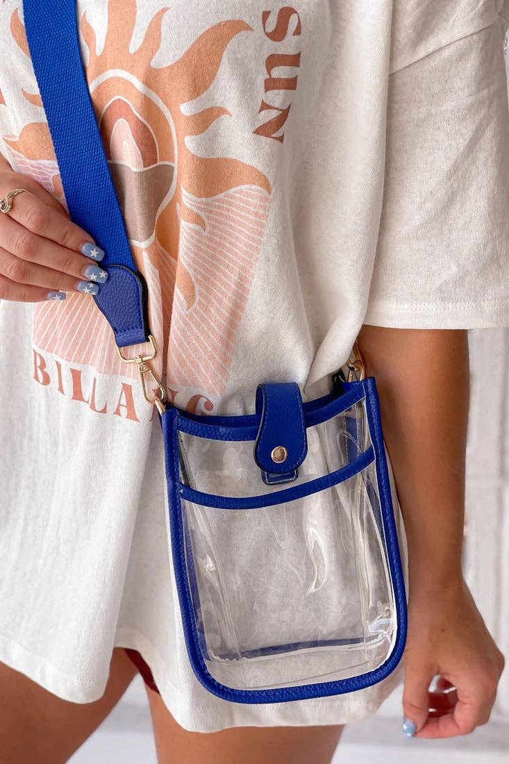 Game Day Mini Clear Crossbody Bag Purse : Gold